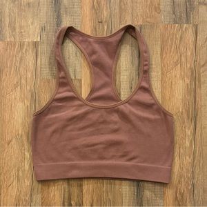 pink cropped racerback tank